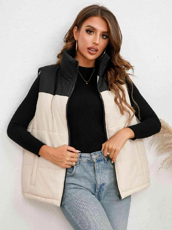 Final Clearance Two-Tone Zip-Up Vest
