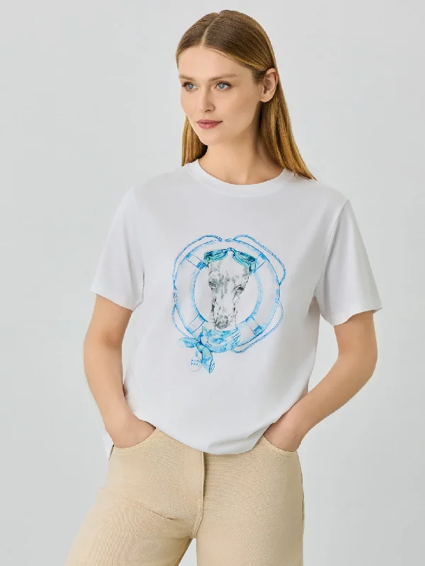 Hot Buy Regular Fit T-shirt In Organic Cotton With Aquarius Sign