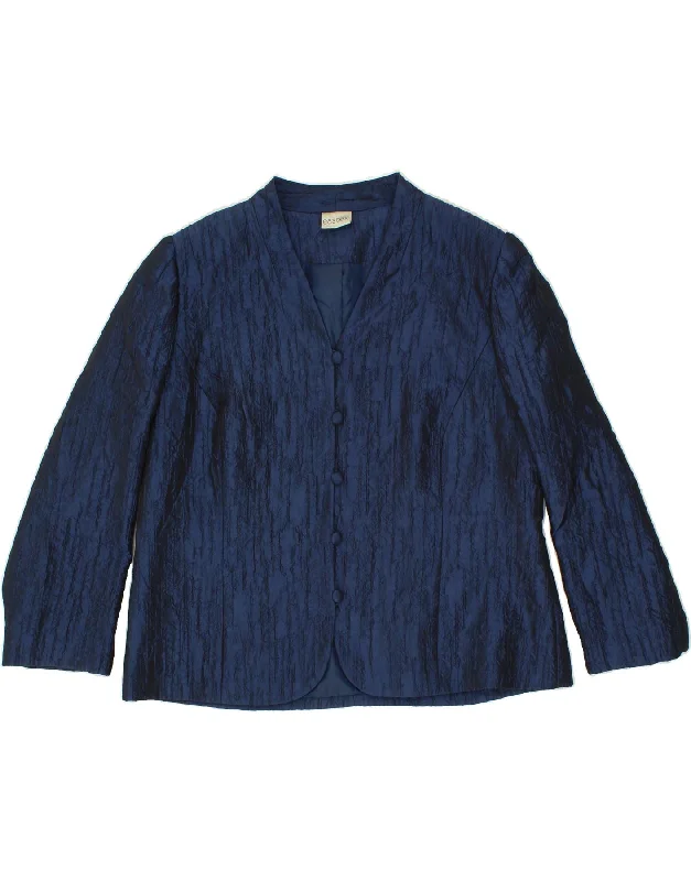 Super Sale EASTEX Womens 5 Button Blazer Jacket UK 20 2XL Navy Blue Polyester