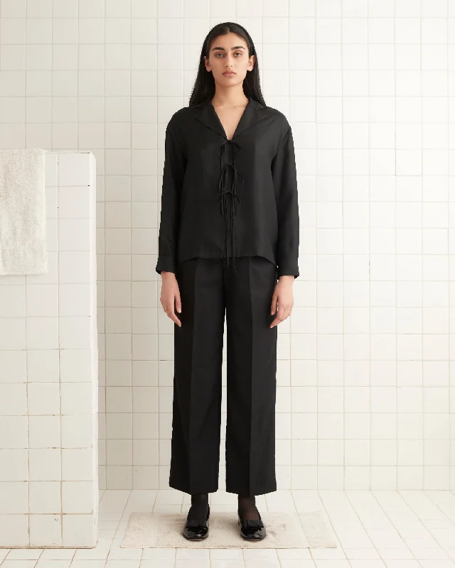 Buy Now Micro Tie Long Sleeve Shirt - Black