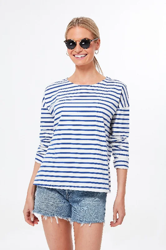 Weekend Bargains to Indulge In Blue and White Stripe Hayden Tee