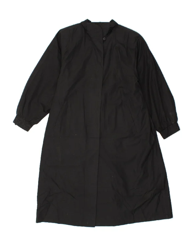 Deal of the Day VINTAGE Womens Trench Coat UK 10 Small Black Cotton