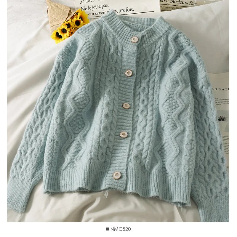Crazy Savings Sweater women's sweater solid color versatile twist top  1770