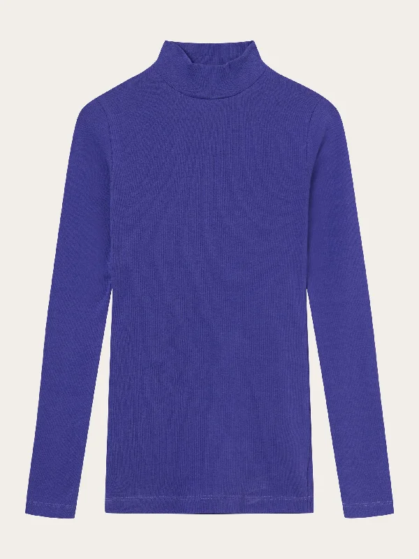 Price Break Rib high neck long sleeve - Deep Purple