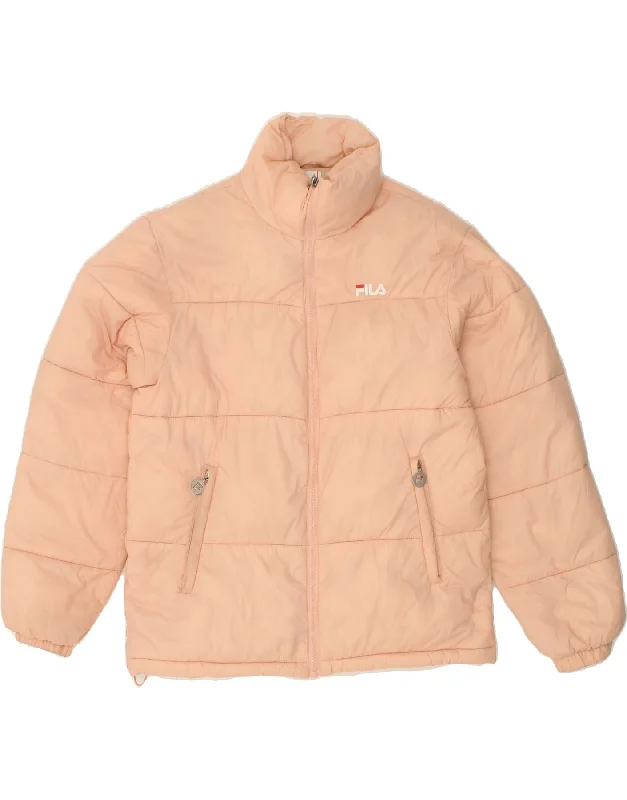 Season Finale Sale FILA Womens Padded Jacket UK 10 Small Pink Polyamide