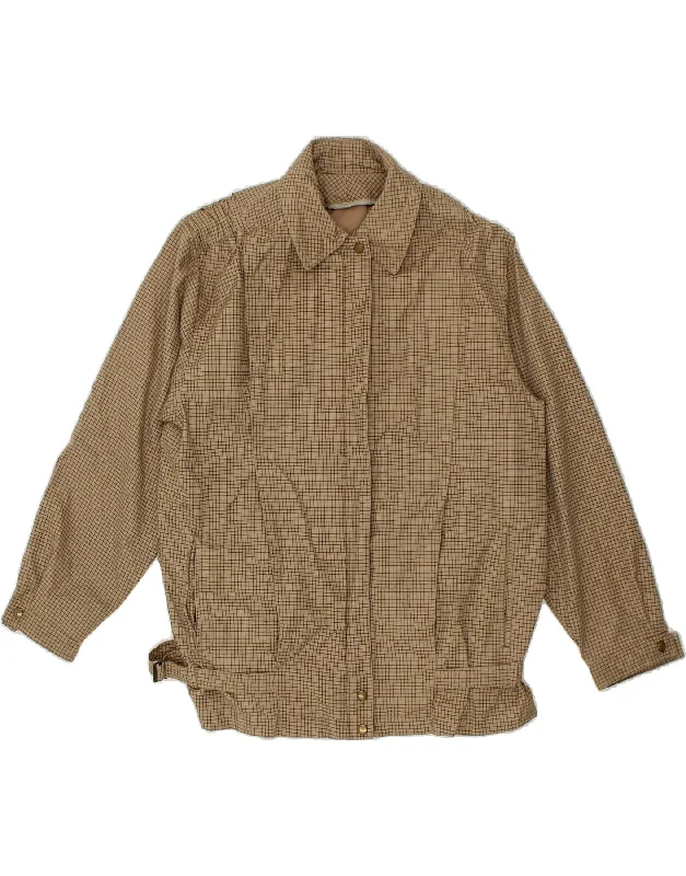 Limited Time Offer LONDON FOG Womens Bomber Jacket UK 6 XS Beige Check