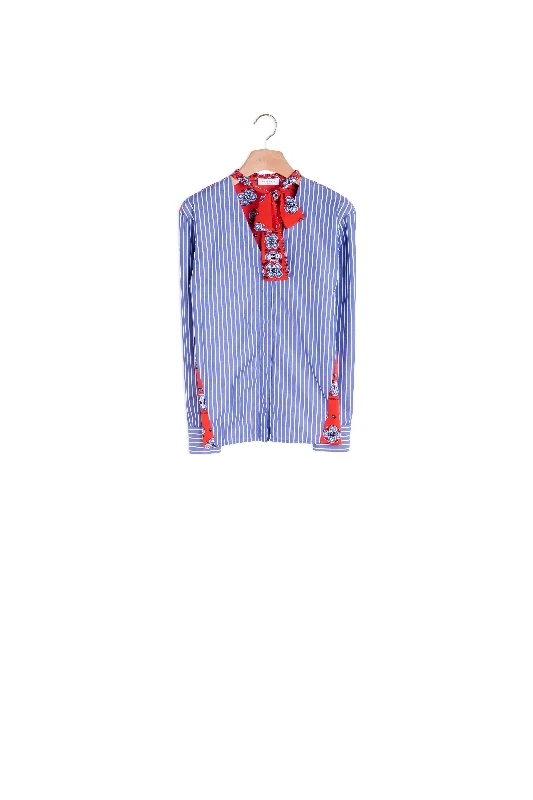 Shop Now Chemise rayée et empiècements imprimés
