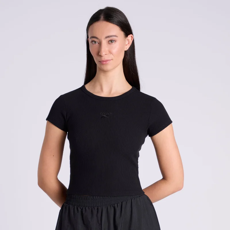 Price Reduction Ribbed Tee Black