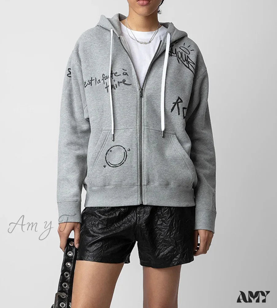 Steals and Deals Graffiti Printed Cozy Comfortable Stylish Trendy Casual Hoodies