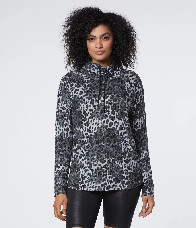 Sale Event Long Sleeve Printed Cowl Neck Tunic