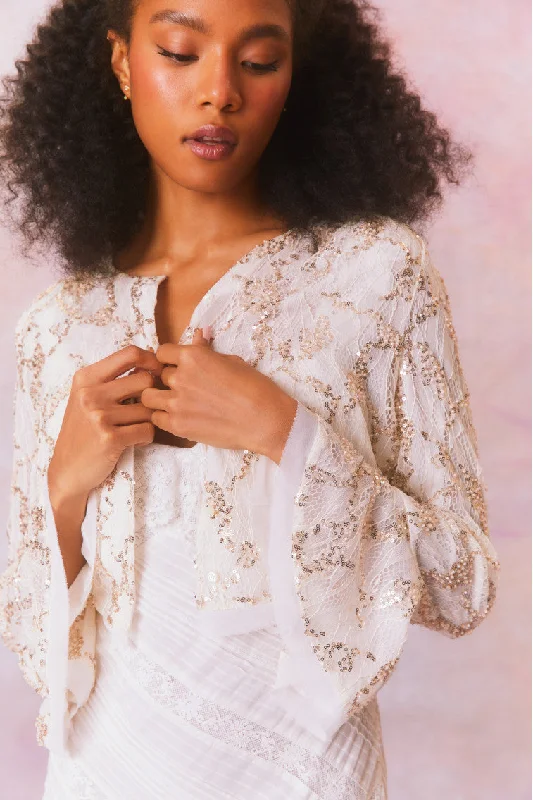 Bonus Savings Lyndon Sequin Lace Long Sleeve Top