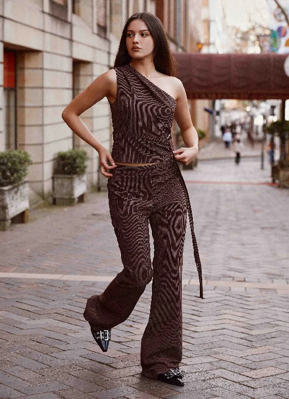 Weekend Offers That Delight Orla Fitted Flare Pants - Chocolate