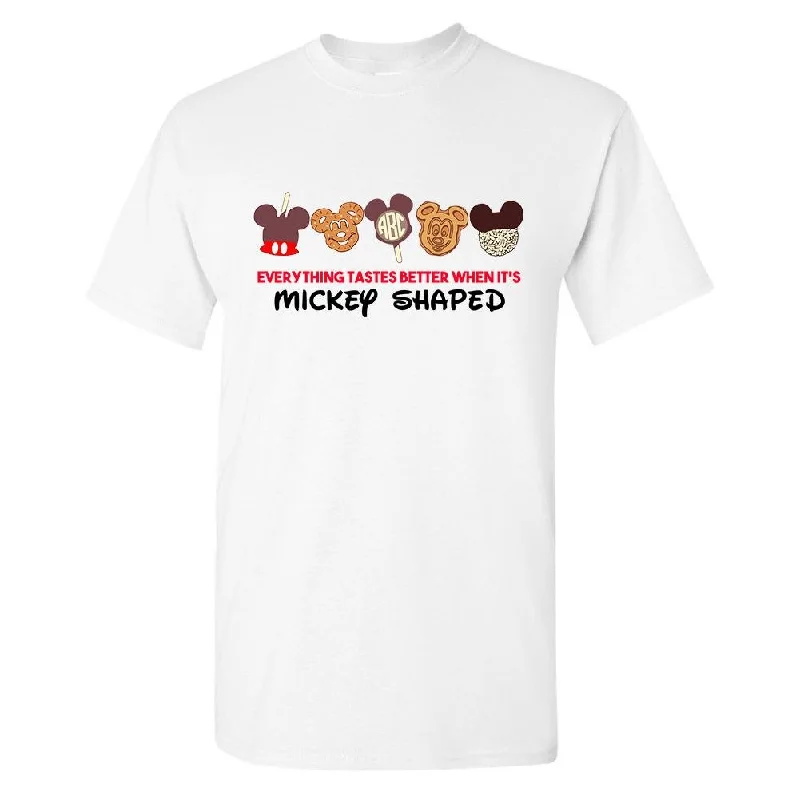 Unwind with Weekend Discounts Monogrammed 'Everything Tastes Better Mickey Shaped' Basic T-Shirt