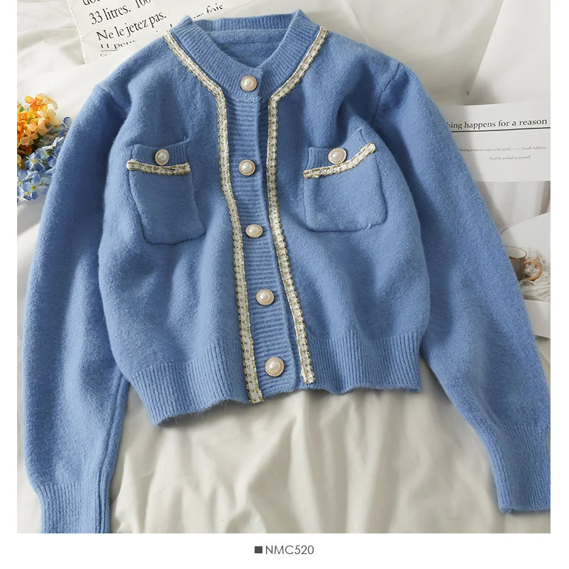 Weekend Discounts to Indulge In Sweater women's bright silk stripe single breasted cardigan  1796