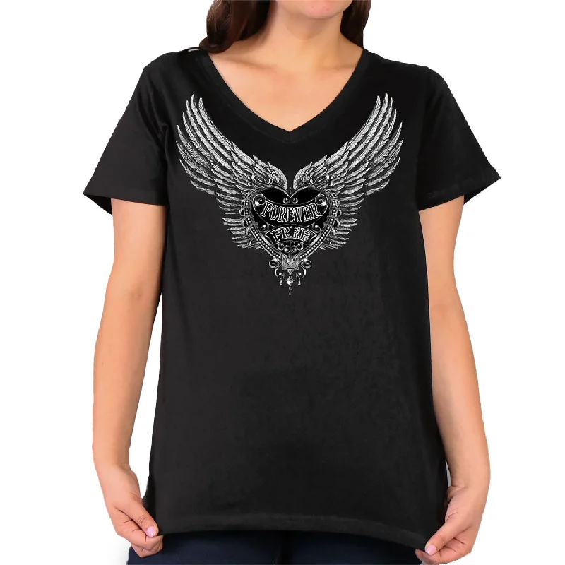 Instant Savings Hot Leathers GLR1509 Silver Flight Forever Free Ladies Tee