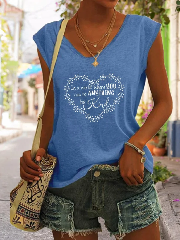 Markdown Sale Full Size Heart Graphic V-Neck Tank