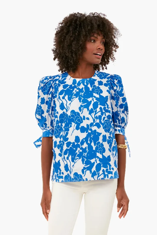 TIME-Limited Offer Blue Floral Fiona Blouse