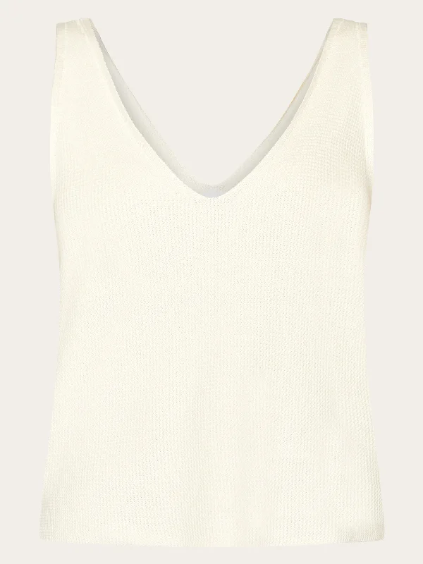 Price Cut Regular cotton racking stich top - GOTS/Vegan - Egret
