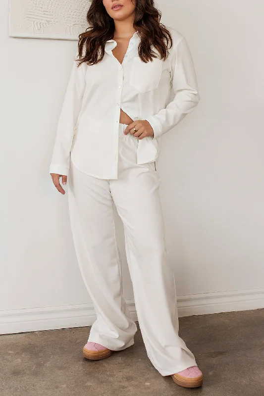 Stock Clearance Oroh Ivory | Wide-Leg Knit Pants