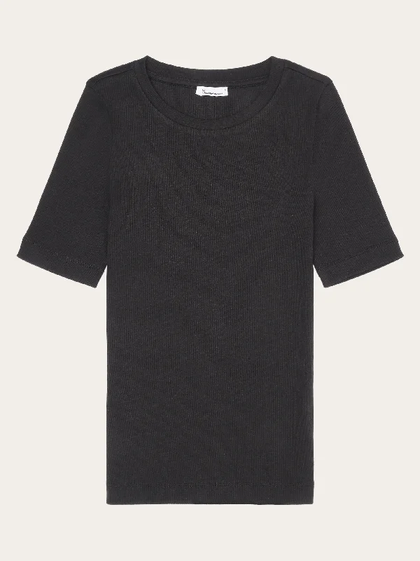 Weekend Wonders Await! Rib t-shirt - Black Jet