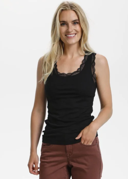 Deal Zone Vanessa Vest Top in Pitch Black