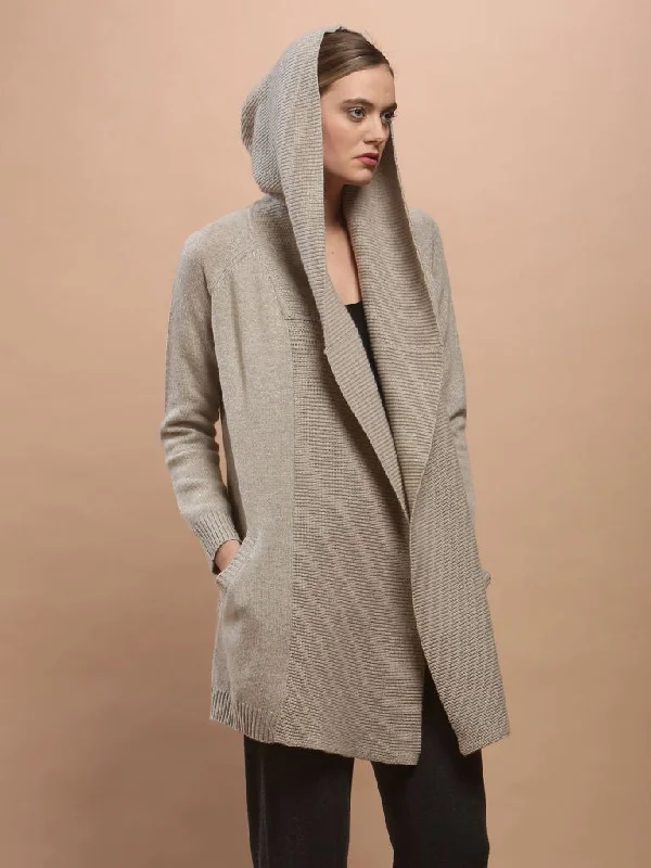 Weekend Savings Fiesta Ribbed Hooded Long Cardigan