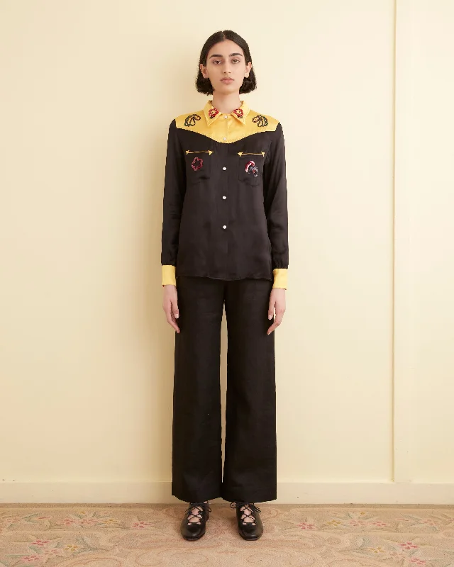 Now or Never Sequin Rodeo Shirt - Gold/Black