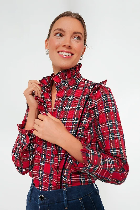 Customer Appreciation Sale Royal Stewart Tartan Ruffle Reagan Button Down
