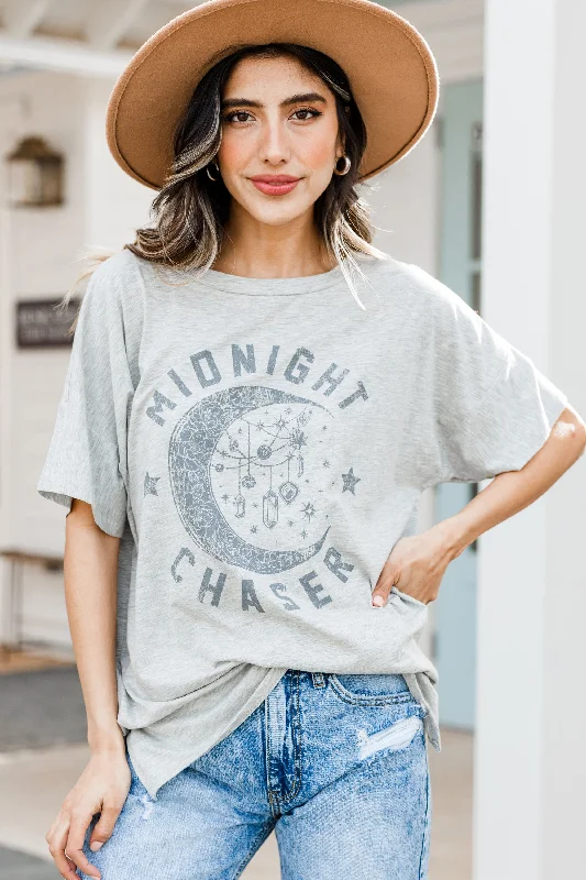 Don't Wait Midnight Chaser Heather Gray Graphic Tee