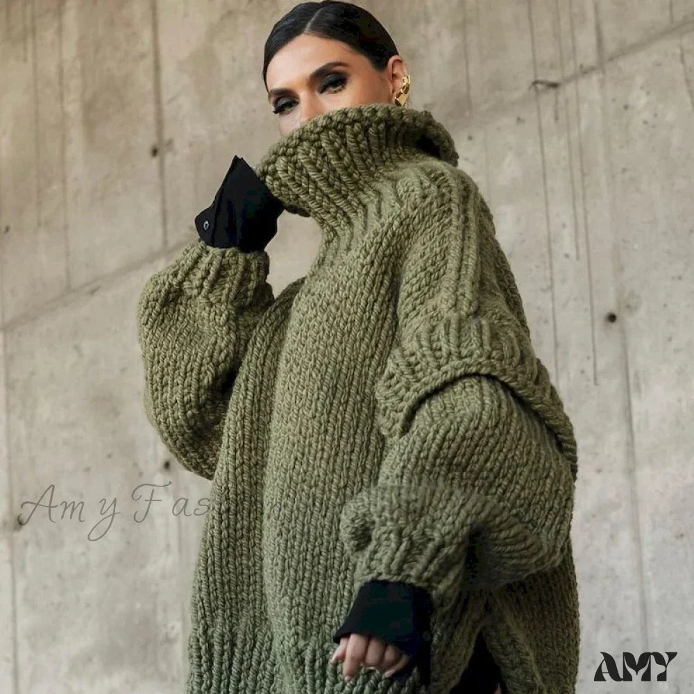Weekend Savings Spectacle High Street Fashion Women 2024 Autumn Elegant Solid Flying Sleeve Loose Winter Warm Sweater
