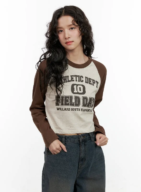 Midnight Sale Long-Sleeve Raglan Printed Top ON404