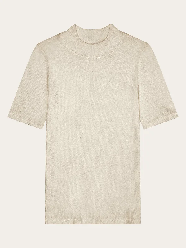 Special Savings Rib high neck short sleeve - Gray Chateau Melange