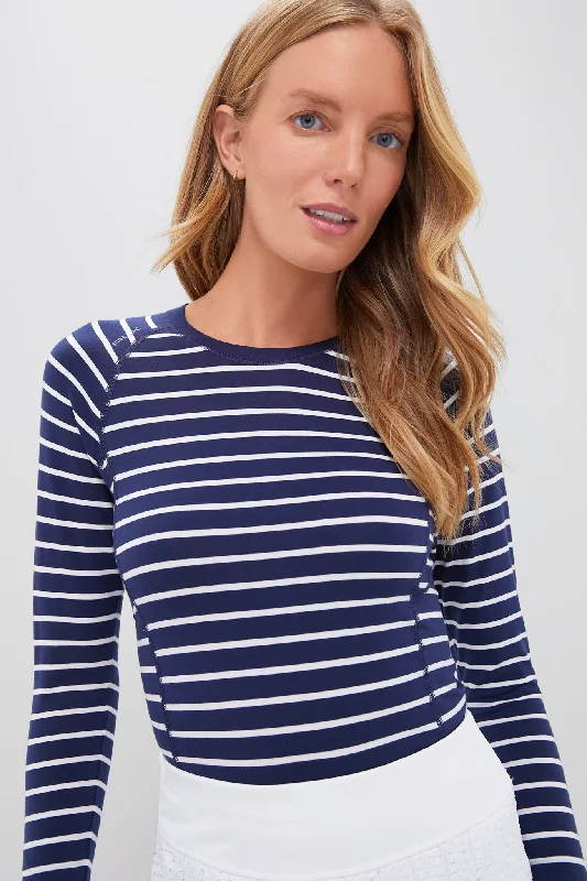 Unbeatable Prices Refined Navy Long Sleeve Soft Pima Stretch Knit T Shirt