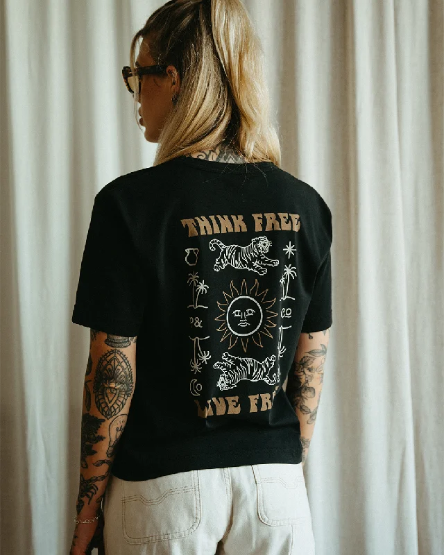 Hurry Up Think Free T-Shirt - Washed Black