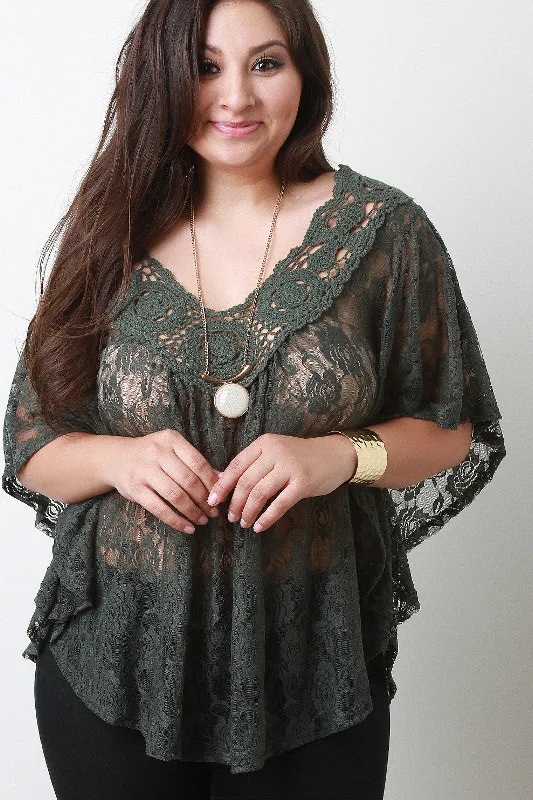 New Arrival Lace and Crochet Flowy Top
