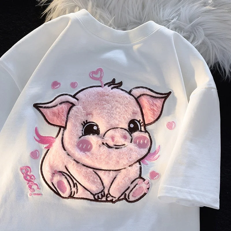 Act Fast Happy Pig Fluffy Tee