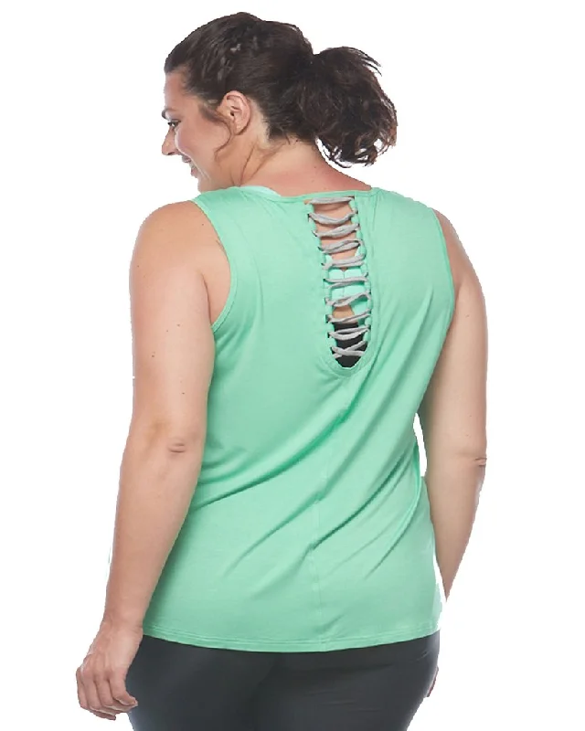 Weekend Discounts to Love Lace Back Tank - Mint