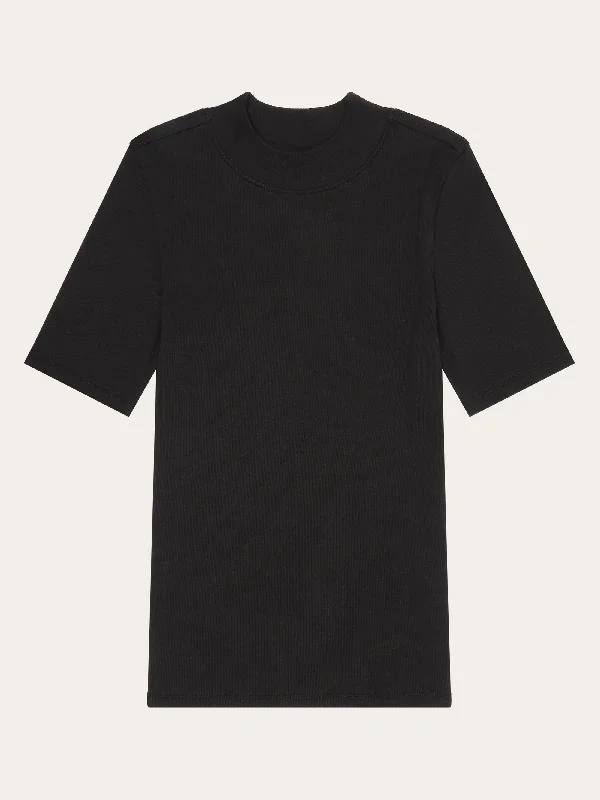 Savings Event Rib high neck short sleeve - Black Jet