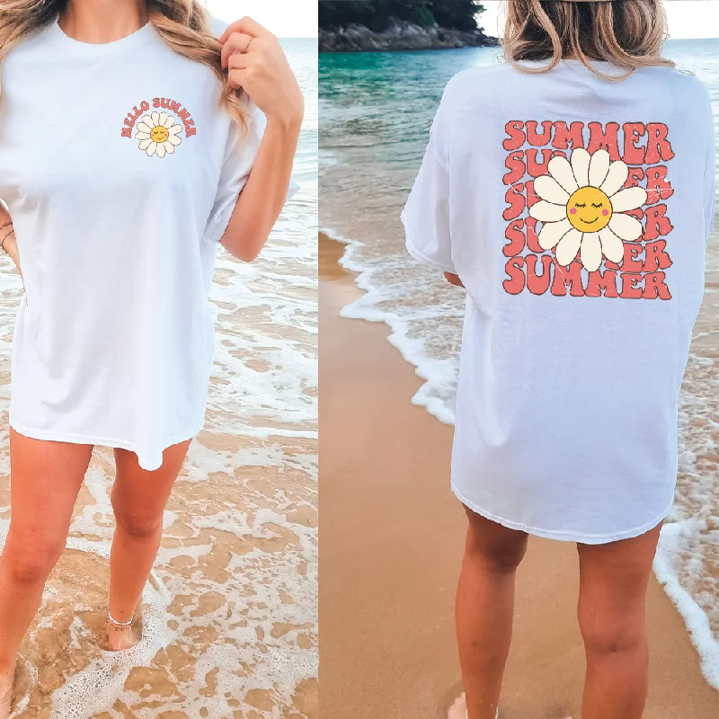 Anniversary Sale Hello Summer Front & Back Graphic Women's T-shirt