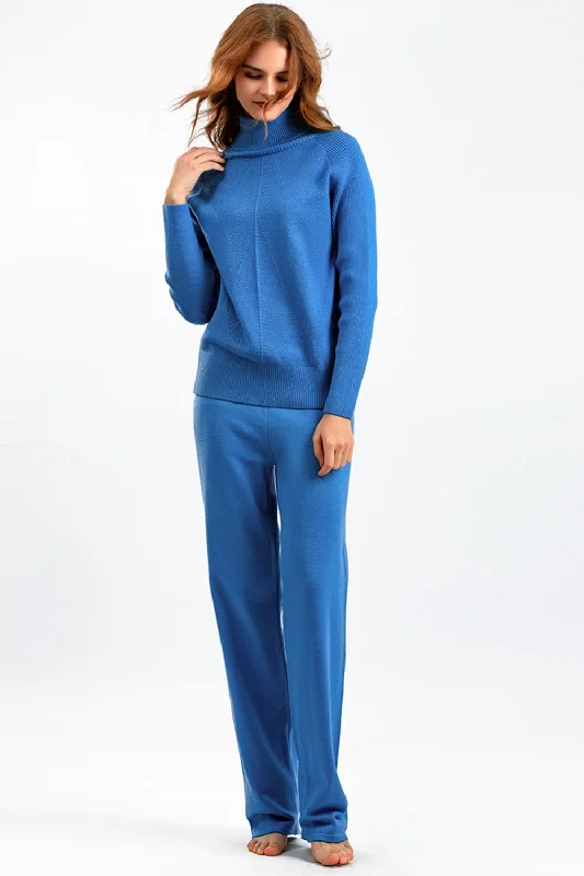 Best Deals Basic Bae Turtleneck Raglan Sleeve Top and Pants Sweater Set