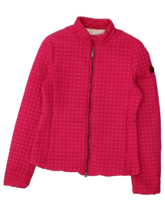 Weekend Specials to Cherish ARMANI JEANS Womens Bomber Jacket IT 44 Medium Pink Polyamide