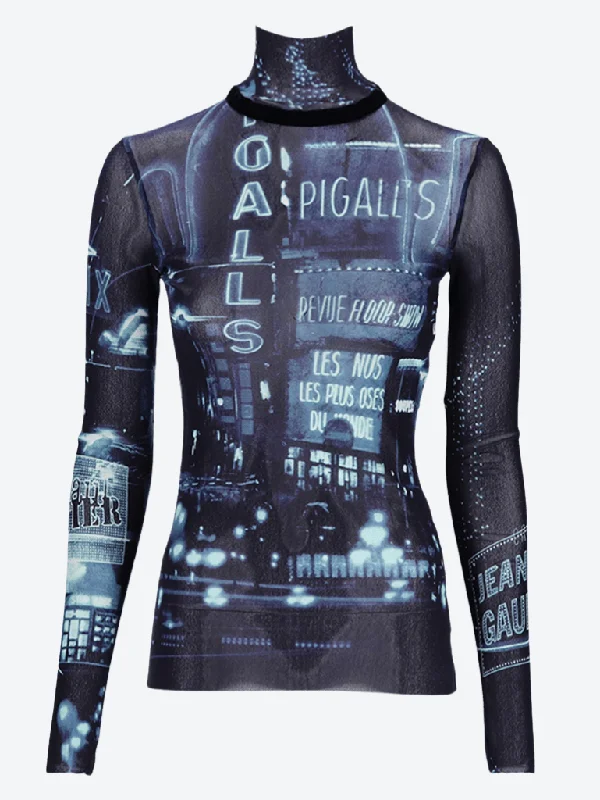 Markdown Sale Printed pigalle mesh top