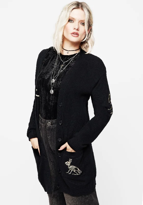 Stock Clearance Hester Embroidered Knit Longline Cardigan