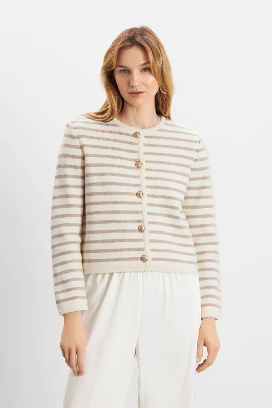 Super Sale Sienna Cardigan - Striped Beige