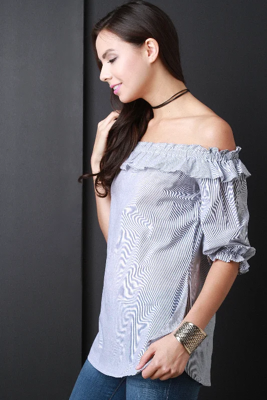 Take Advantage Off The Shoulder Ruffle Top