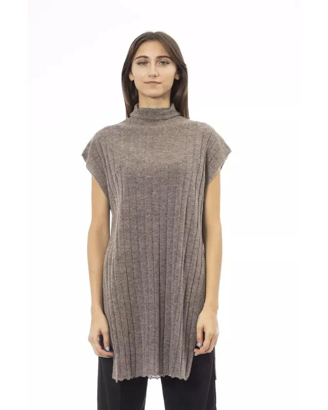 Overstock Clearance Alpha Studio Women's Brown Nylon Sweater - 42 IT