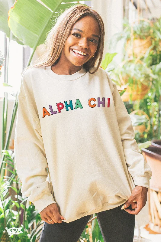 Price Fest Alpha Chi Omega Stencil Crewneck