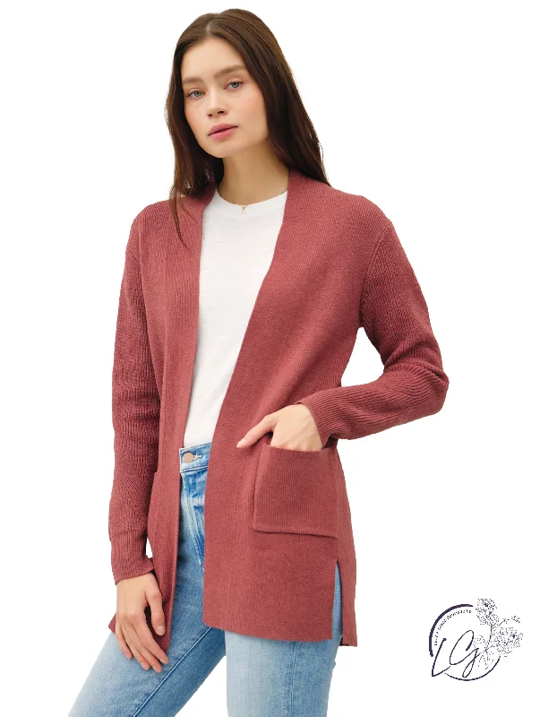 Amazing Value Ridge Line Open Cardigan