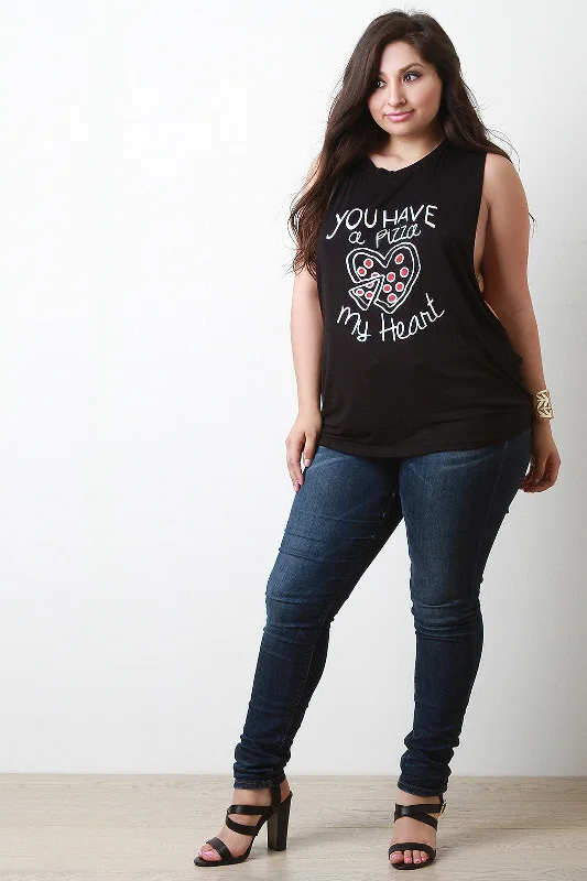 Sneak Peek Sale Pizza My Heart Graphic Tank Top
