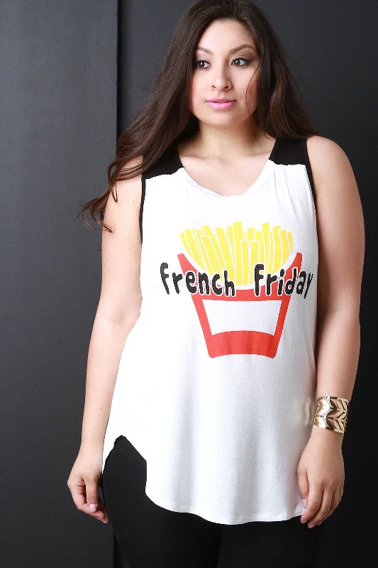 Deep Discounts Plus Size French Friday Tank